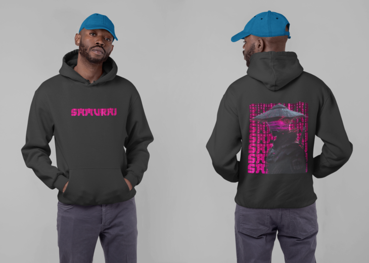 Cyberpunk Samurai Graphic Hoodie – Double-Sided Print